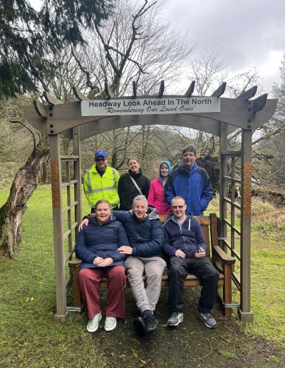 We enjoyed a walk to the Headway memorial bench